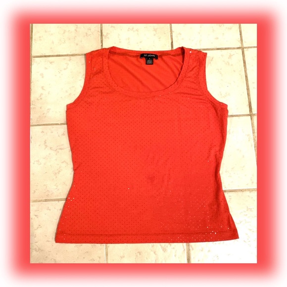 St John Contour Tank w Sequin Like Polka Dots - Picture 2 of 5